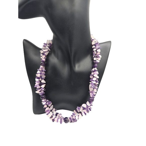 Vintage AMETHYST Gemstone Purple Necklace, Bracelet and Dangle Earrings Boxed - Picture 8 of 13